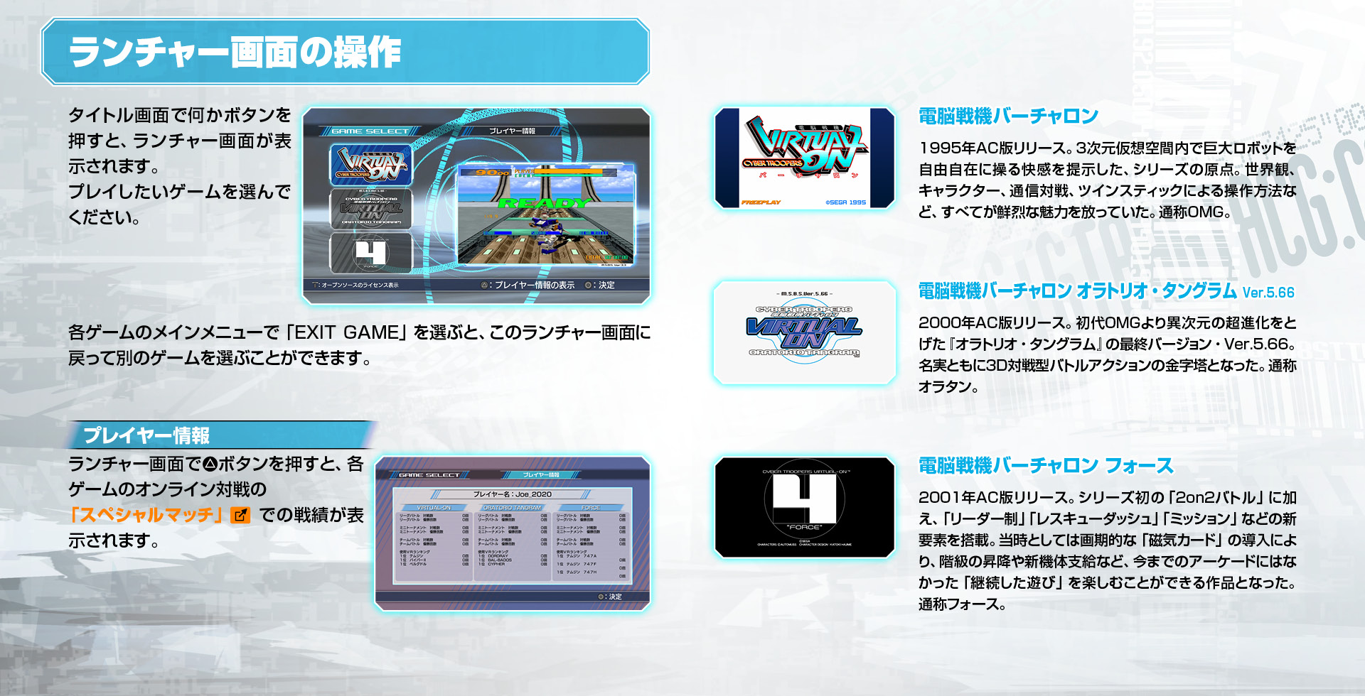 表紙｜電脳戦機バーチャロン マスターピース 1995～2001 WEBマニュアル