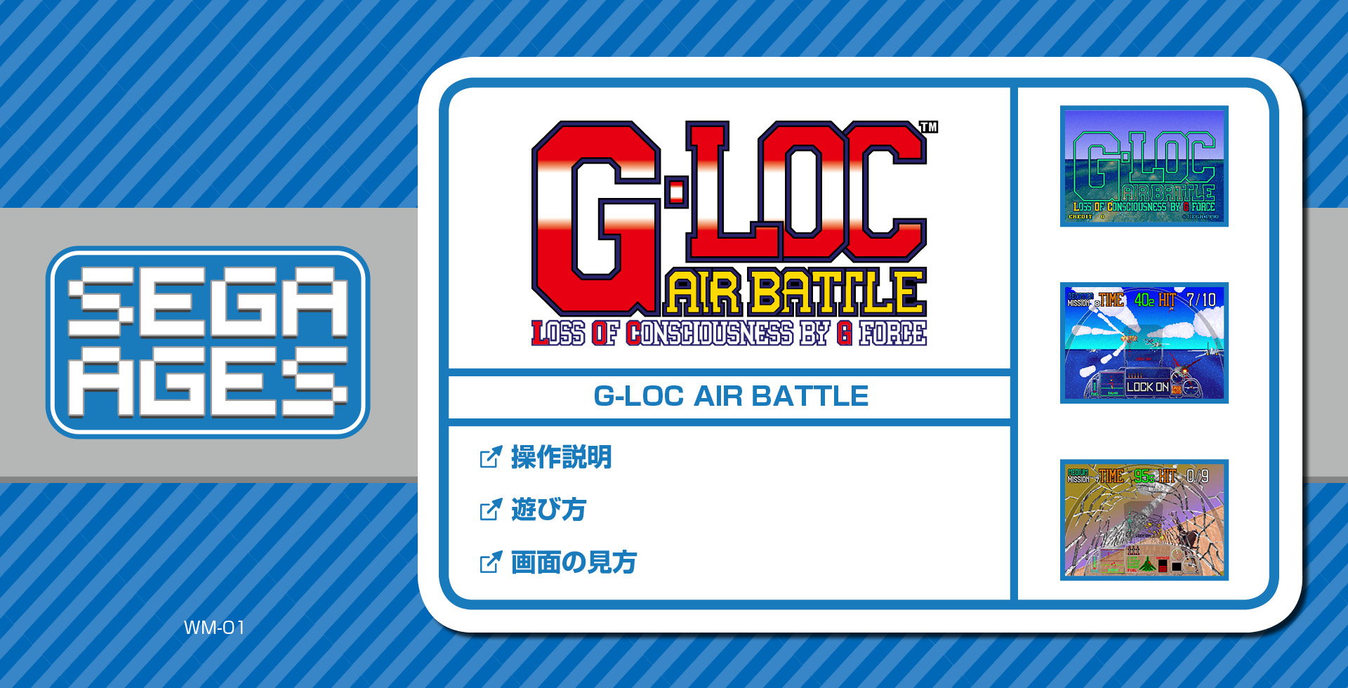 表紙｜SEGA AGES G-LOC AIR BATTLE WEBマニュアル